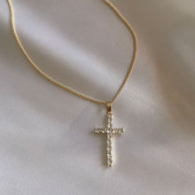 Load image into Gallery viewer, Classic Diamond Cross Necklace