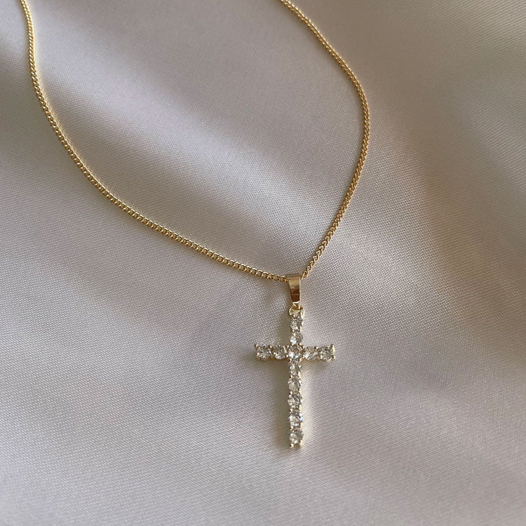 Classic Diamond Cross Necklace