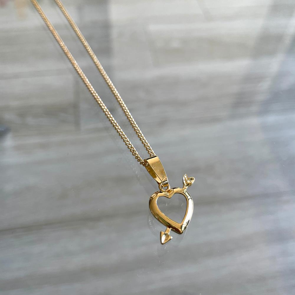 Cupid's Heart & Arrow Pendant Necklace | Iridescent NYC
