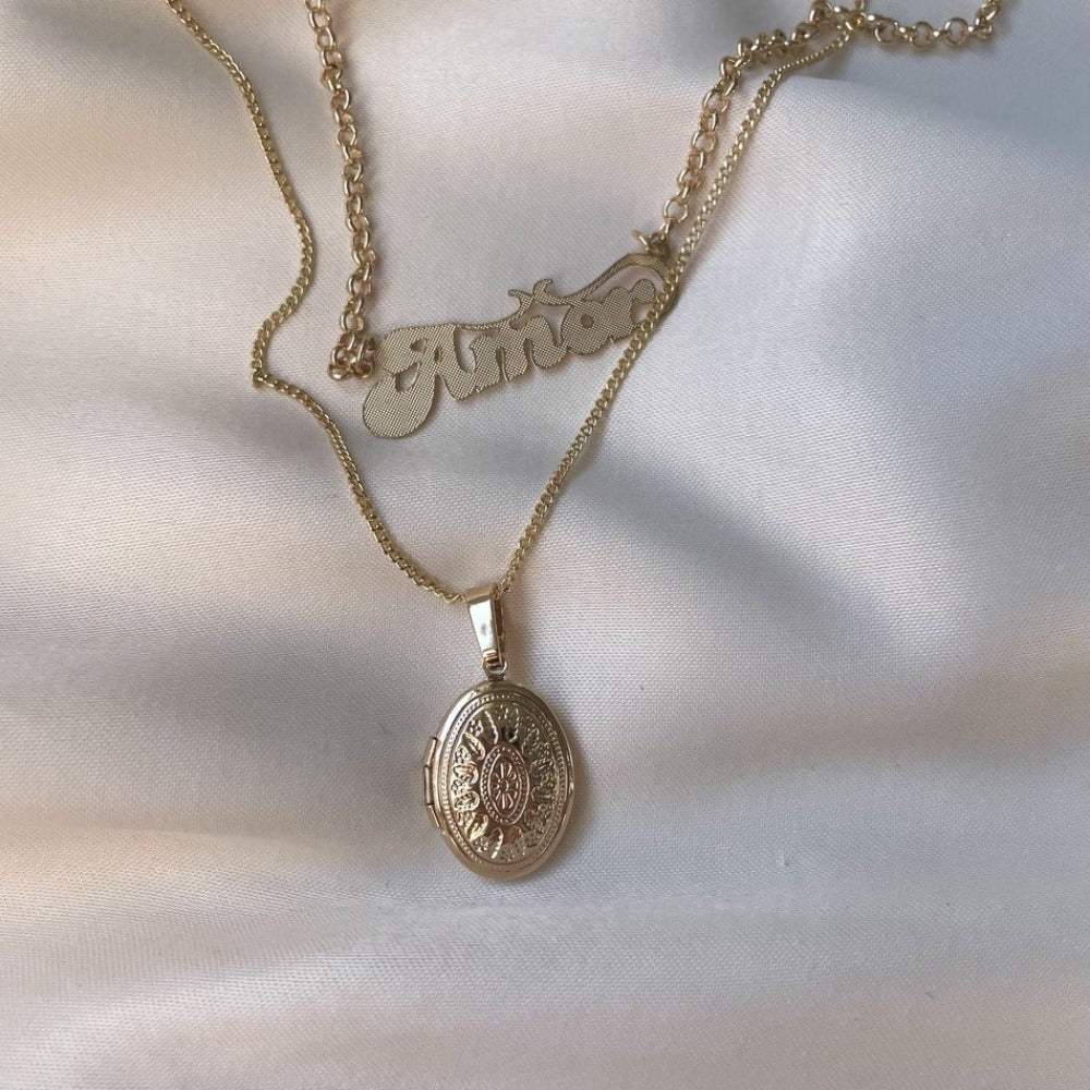 Amor Nameplate Necklace